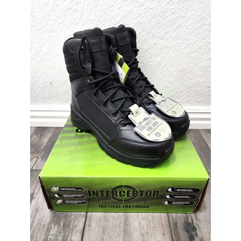 Size 10W Steel Toe Tactical Work & Safety Boots - Interceptor . New w/ Tags